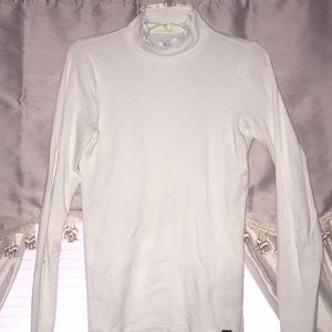 White lettuce mock turtleneck